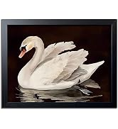 ARKZSHO Wood Frame Canvas Poster Wall Art Swan Painting Wall Decor