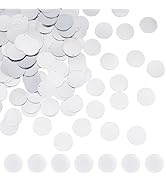 DICOSMETIC 600Pcs Large Sequin Flat Round Paillettes Bulk 28.5mm PVC Sequin Paillettes Silver Emb...