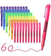 SMELHA Highlighters, 60 Bulk Pack Fashionable and Bright Assorted Colors Highlighters, 6 Colors H...