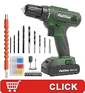 PULITUO Cordless Drill Set, 20V Electric Power Drill with Battery And Charger, 30N.m and 21+1 Tor...