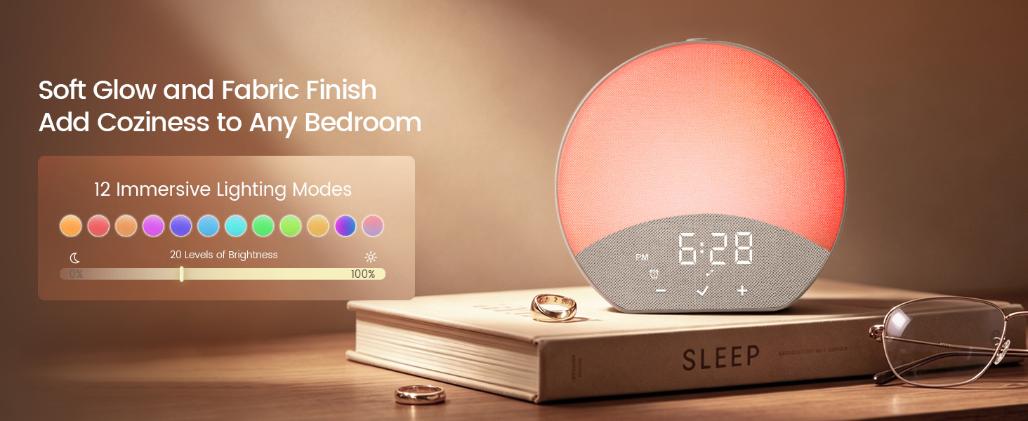 Glocusent N17 Sound Machine for Sleeping Adults with Light