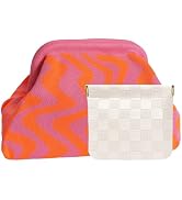 Vpoofree Clutch Purses for Women,Woven Crochet Bag&Cosmetic Bag Dumpling Striped Cloud Purse Even...