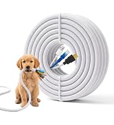 30ft Wire Loom, 1/2in Cable Sleeve Cord Protectors from Pets no Chew, White | WUITAOUY Split Cabl...