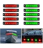 Nilight 10PCS 3.8” 6LED Red Green LED Indicator Light Truck Camper Side Marker Light Marine Boat ...