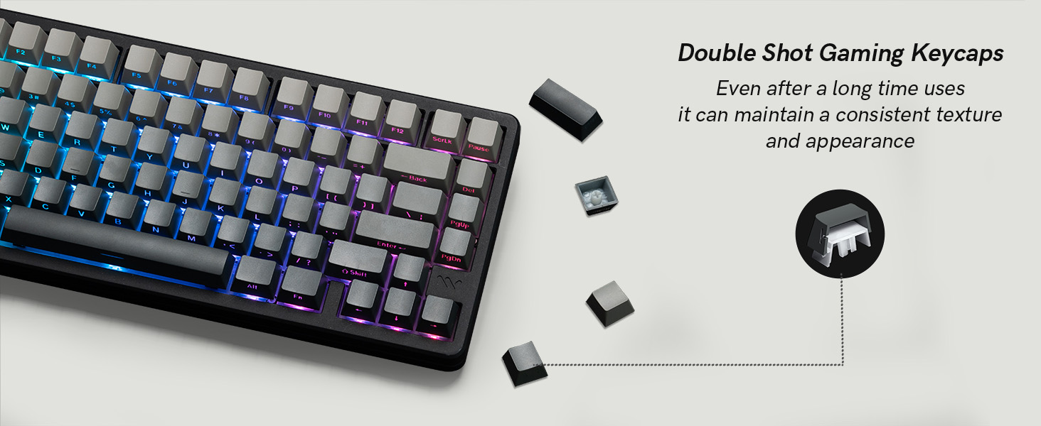 Double shot gaming keycaps, PBT material