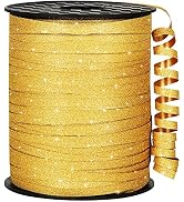 OMISELIO 500 Yards Gold Ribbon Curling Glitter, Balloon String, Shiny Metallic Curly Roll for Gif...