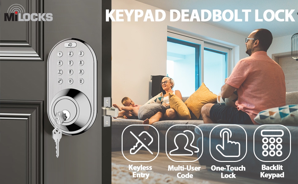 MiLock Keyless Entry Keypad Deadbolt Door Lock