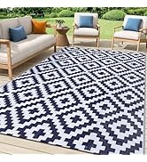 Smiry Waterproof Outdoor Rug 5x8 ft, Reversible Plastic Straw Patio Camping Rugs, Outdoor Indoor ...