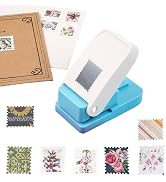 BAOFALI 1X0.8inch Rectangular Postage Stamp Punch, Scalloped Rectangle Lever Action Craft Punch f...