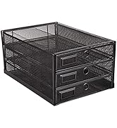 Annova Desk Organizer Wire Mesh 3 Tier Sliding Drawers Paper Sorter/Multifunctional/Premium Solid...