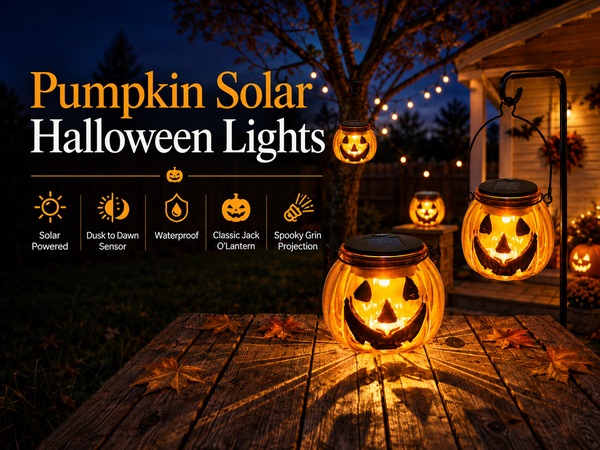 pumpkin solar hallowen lights
