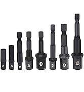 HORUSDY 8-Piece Impact Sockets Adapter Sets, Hex Shank 1/4" 3/8" 1/2"