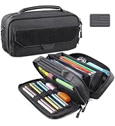 RXW Large Capacity Pencil Case Pouch for Boys, Zippered Tactical Pencil Bag Carry Handle, Small T...