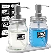 Mason Jar Soap Dispenser Set with 16 Ounce Mason Jar, Non-Slip Coaster, Made from Rust Proof Stai...