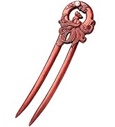 CHOISBEING Carved Hair Sticks 6.6" Nine-tailed Fox Wooden French Hair Fork for Thick Hair Wood Ch...