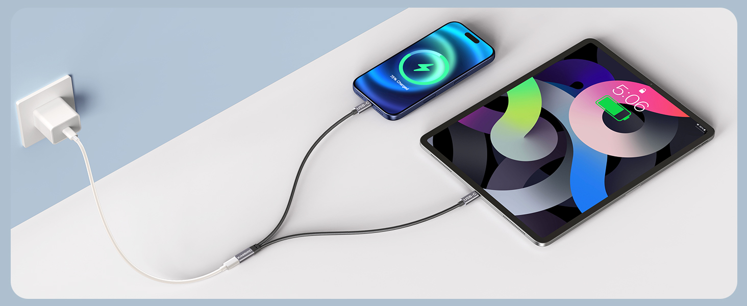 USB C Splitter 1 Female to 2 Male