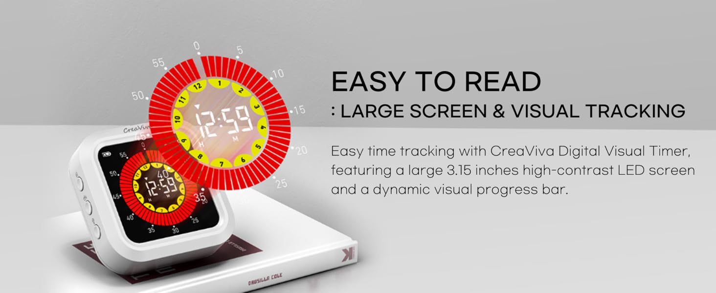 Easy to read Large LED display vivid visual tracking easy time tracking