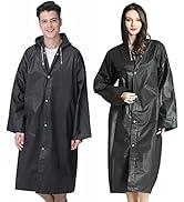 Cosowe Rain Ponchos for Adults Reusable, 2 Pcs Raincoats Emergency for Women Men with Hood and Dr...