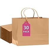 qiqee 30-Packs Brown Gift Bags with Handles Bulk 13