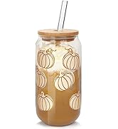 Fall Coffee Mug - Unique Autumn Decor & Iced Coffee Cup Fall Decor Pumpkin Mug with Pumpkin Decor...