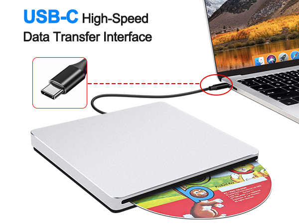 This external CD drive for Mac is compatible with Mac, MacBook Air, MacBook Pro and iMac.