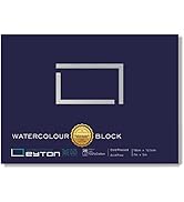Non-Warping 100% Cotton Watercolor Paper Block - 20 Sheets of 160lb/350gsm Cold Press Water Color...