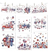 VISSTREE Patriotic Swedish Kitchen Dishcloths, 6 Pack 4th of July Dish Cloths Towel, Reusable Ame...