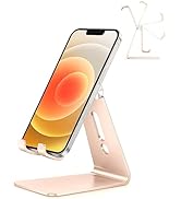 OMOTON Adjustable Cell Phone Stand, C2 Aluminum Desktop Phone Dock Holder Compatible with iPhone ...