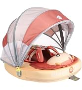 Mambobaby Float Non-Inflatable Baby Float with Canopy, Five-Point Safety System, 3D Canopy(Detach...