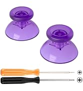 eXtremeRate Clear Atomic Purple Replacement 3D Joystick Thumbsticks, Analog Thumb Sticks with Cro...