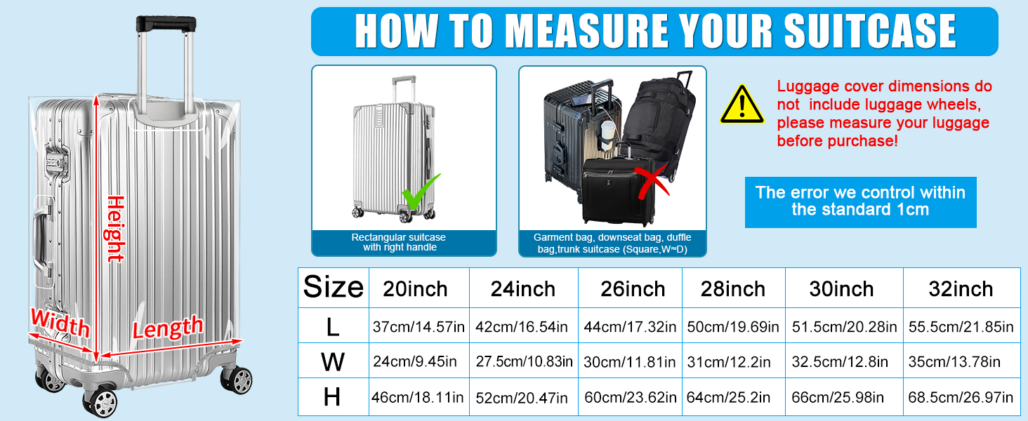 Clear PVC Suitcase Cover Tough Protector