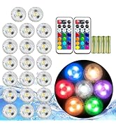 HL Mini Submersible LED Lights with Remote,Small Underwater Tea Light | IP68 Waterproof,13 Colors...