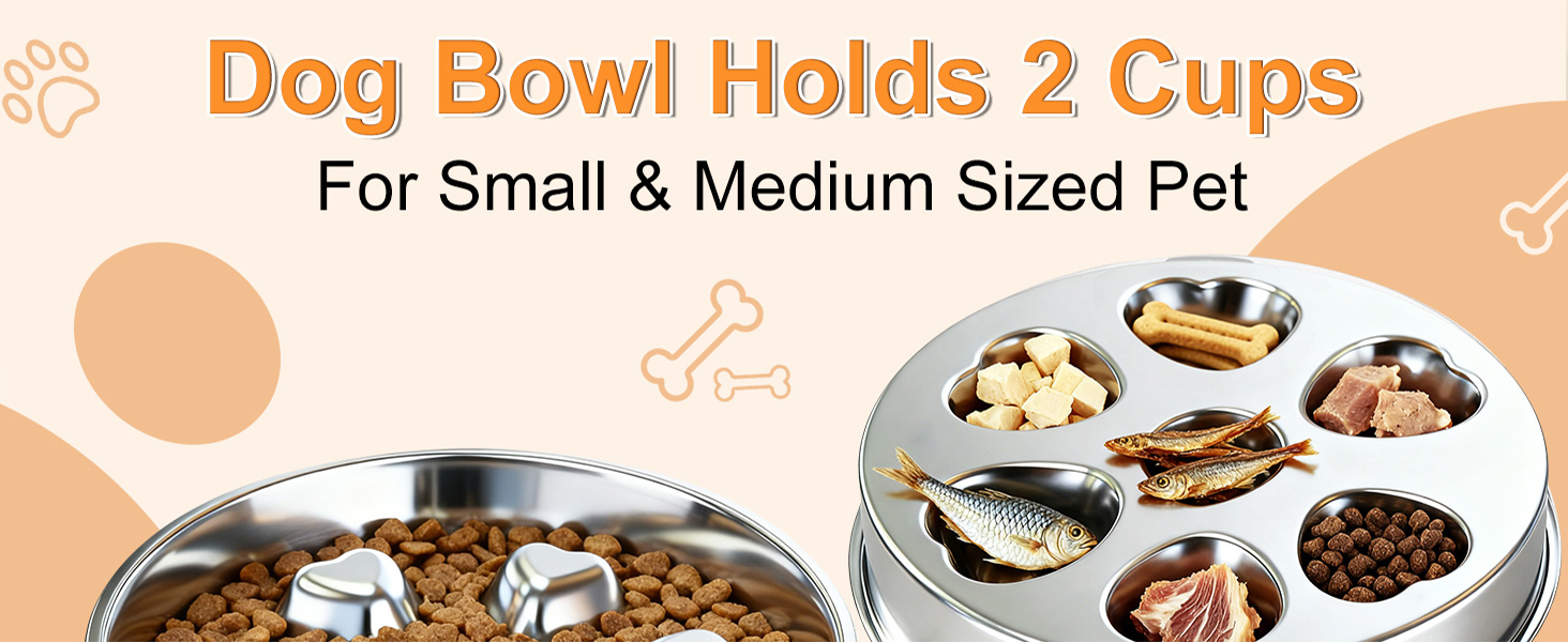 Stainless Steel Slow Feeder Dog Bowls