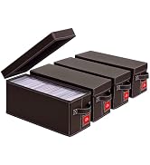 Tapetinel Brown Faux Leather CD Storage Box 4 Pack – Holds 35 Standard Jewel Case CDs Each, Compa...