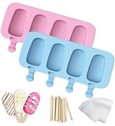 Ozera Silicone Popsicle Molds, 2 Pack Cake Pop Molds Reusable Popsicle Maker Ice Pop Cakesicle Mo...