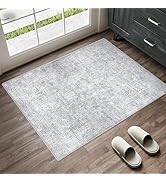 PureCozy 2x3 Entryway Area Rug Vintage Washable Small Carpet Indoor Non Slip Grey Kitchen Entranc...