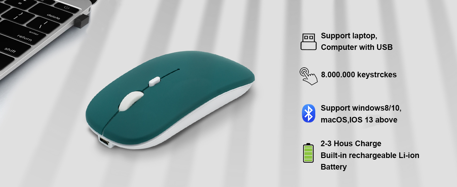 bluetooth mouse with dual mode(bt5.2+2.4GHz)