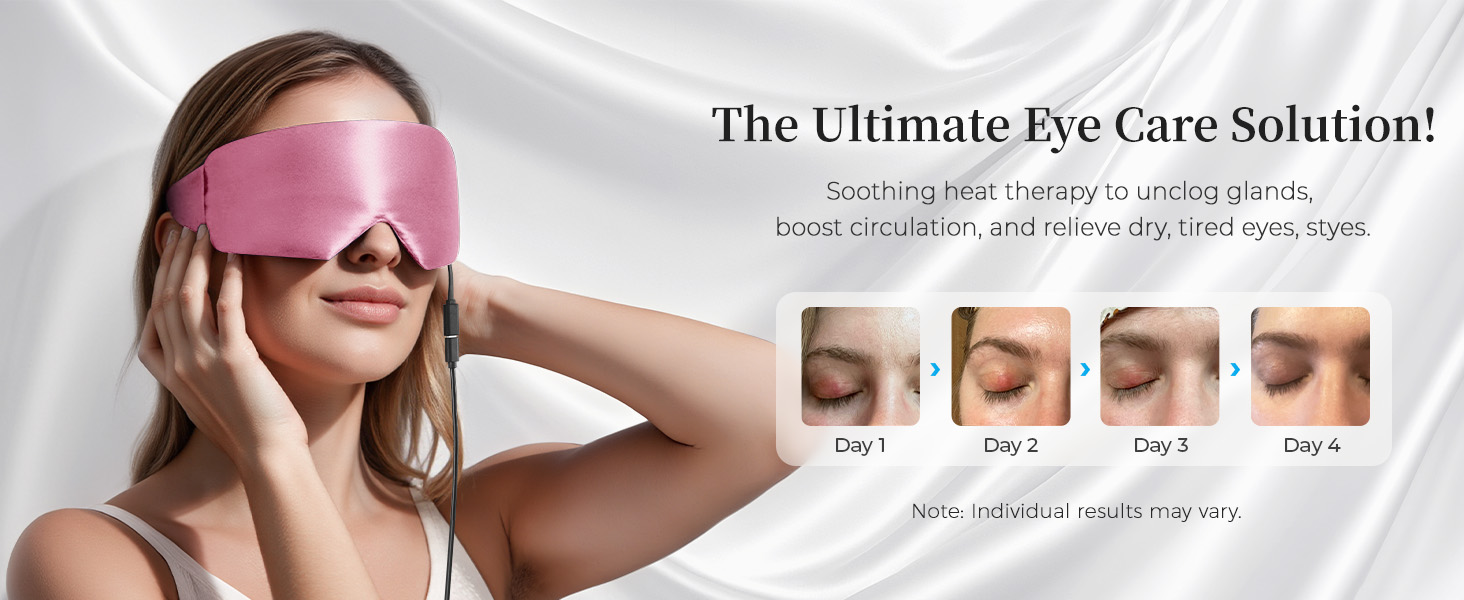 silk eye mask for sleeping, warm compress for eyes, usb hot sleep mask