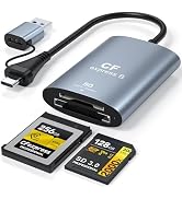 CFexpress Type B & SD Card Reader, USB-C 3.2 Gen 2 10Gbps – Aluminum Alloy Dual-Slot High-Speed M...