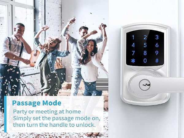 Touchscreen Keypad Door Lock with Handle