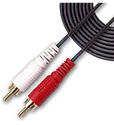 SatelliteSale 2-Male to 2-Male RCA Audio Stereo Composite Cable PVC Black Cord (3 feet)