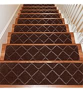 Seloom Stair Treads Carpet Non-Slip with Non Skid Backing Specialized for Indoor Wooden Steps, Re...