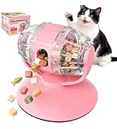 Yomvwavo Cat Treat Dispenser Toy, Slow Feeder for Dry Food & Treats, Interactive Rotating Barrel ...