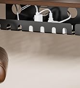 Delamu 2 Pack Metal Under Desk Cable Management Tray, U Channel Cord Organizer Box, Office Under ...