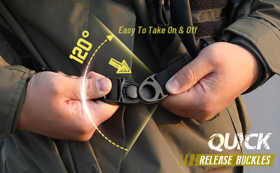 tactical chest rig with quick release buckles