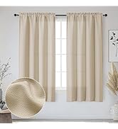 OWENIE Bob Linen Curtains 63 Inch Length 2 Panels Set for Living Room Bedroom, Light Filtering Fa...