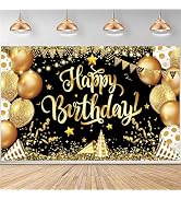 MDCGFOD Birthday Decorations for Men Women, Happy Birthday Banner Decorations Cheers to Birthday ...