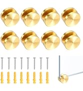 TWINKLEMON 8PCS Frameless Mirror Mounting Hardware Kit 5-12mm Thick Glass Clamps Brass Mirror Gla...