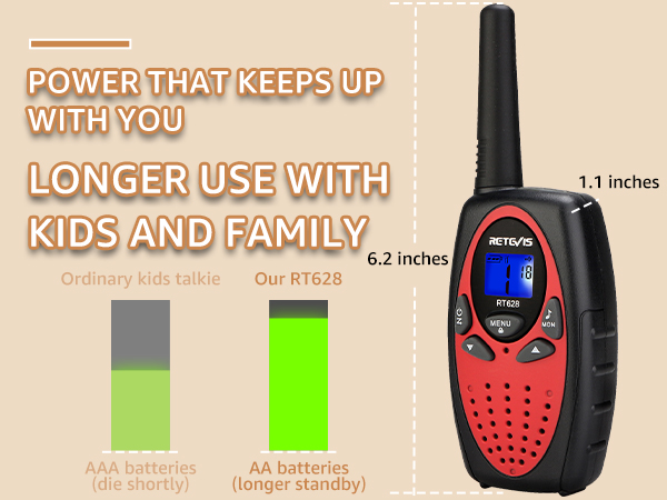 RT628 kids walkie talkies toys for gift walkie talkie for boys kids ages 8-12