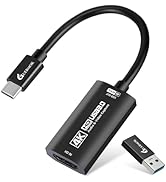 Guermok HDMI Capture Card 4K@60FPS, 1080P@240FPS USB 3.0 HDMI to USB A/C Video Capture Card for S...